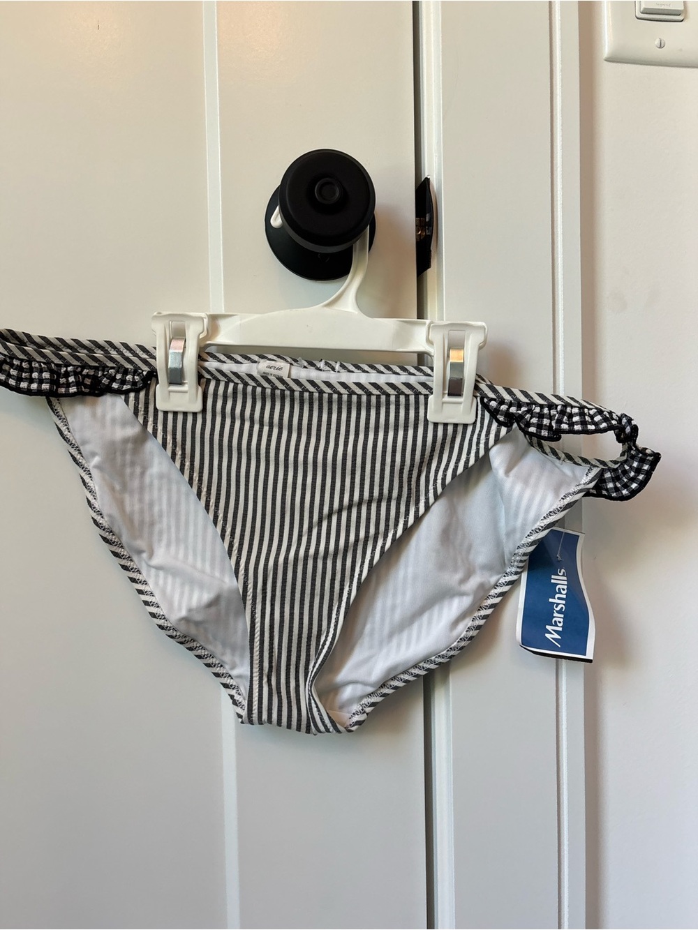 aerie Striped Black & White Bikini Bottoms